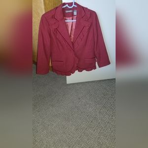 Liz Claiborne Wool Blazer w/ Velvet Trim and 3/4 sleeves size 10